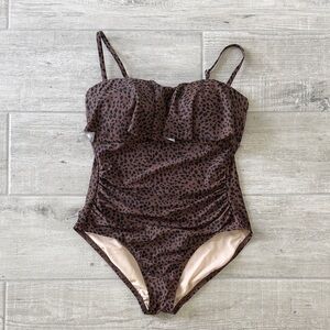 Brown Leopard One-Piece Swimsuit